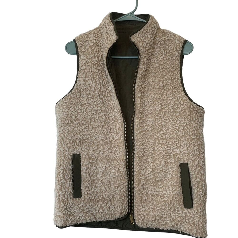 Indigo Soul Reversible Vest Quilted One Side Reverses to Sherpa Side Small NWT - Picture 14 of 16
